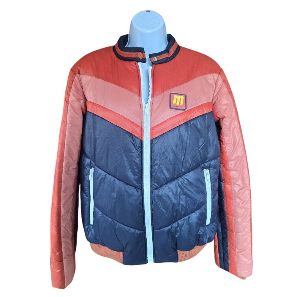 MOTHER The Peak Puffer Jacket Women L Action Jackson Chevron 70s‎ Retro Ski Core